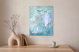 Mixed-Media Collage auf Leinwand