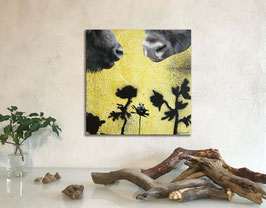 Mixed-Media Collage auf Leinwand
