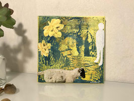 Mixed-Media Collage auf Leinwand