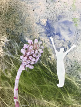 Mixed-Media Collage auf Leinwand