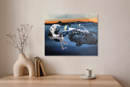 Mixed-Media Collage auf Leinwand