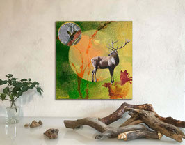 Mixed-Media Collage auf Leinwand