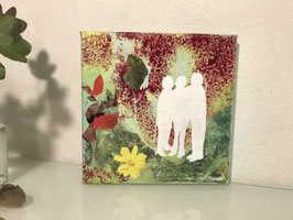Mixed-Media Collage auf Leinwand
