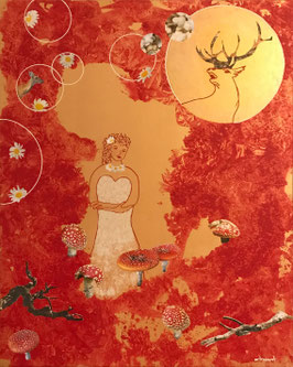 Mixed-Media Collage auf Leinwand