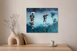 Mixed-Media Collage auf Leinwand