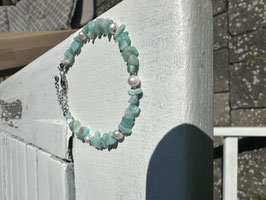 Amazonit Kette bzw. Armband in Kombination mit Süßwasserperlen