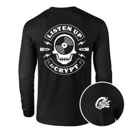 DJ CRYPT - Listen Up Longsleeve (rib cuffs)