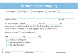 Ärztliche Bescheinigung A6