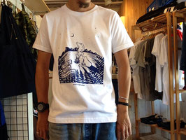 and wander（アンドワンダー）TAKIBI printed T（white）