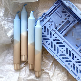 NO.8  Blau, Taupe -  4er Set
