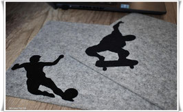 Hochwertiges Mousepad aus Filz, 3 mm stark, Skater & Fußballer wählbar