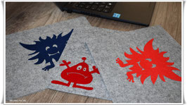 Hochwertiges Mousepad aus Filz, 3 mm stark, Monster wählbar