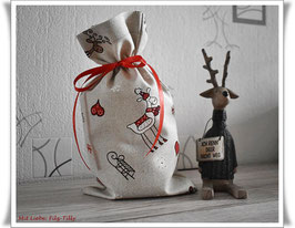 Geschenksäckchen aus Dekostoff / Rudi & Hearts