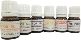 KIT 6 - Réactifs prêts à l'emploi pour TESTER : Or, Argent, Platine - KD89