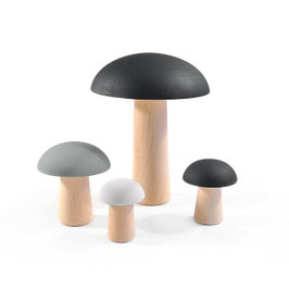 Pilze aus Holz Natur Grau
