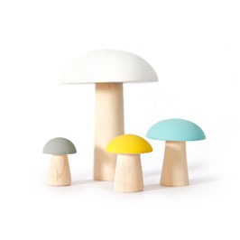 Wooden Mushrooms Colourful