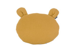 Teddybear Cushion mustard/grey