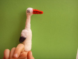 Fingerpuppe Storch