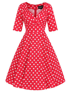 Collectif Kleid Trixie rot-weiss