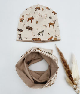Beanie & Loop -Waldtiere braun-