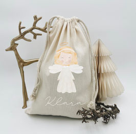 Christkindlsackerl aus BIO-Baumwolle -Engel mit Namen-