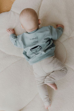 Sweater türkis -coffee date- & Legging -rib beige-