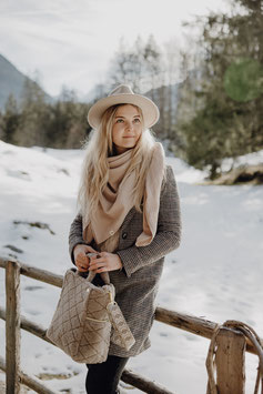 The Tote Bag midi -raute teddy beige-