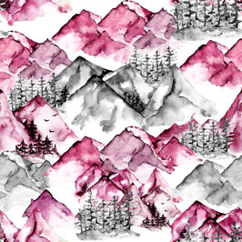 BIO Jersey -Tagträume Berge pink-