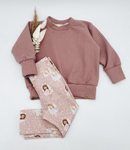 Waffelsweater -altrosa- & Legging -fairy tale-