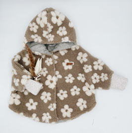 Teddycape -Blumen beige-