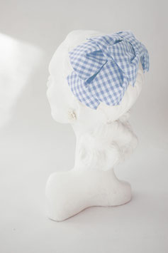 PRE-ORDER % Half Hat "Midsummer Square" in Sky Blue