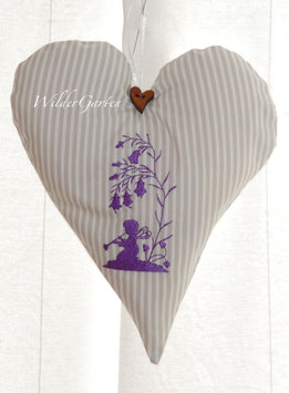 Deko Herz "Glockenblumenkind" Lila