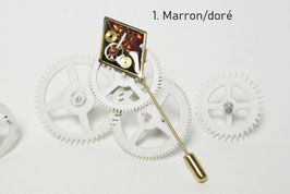 Broche-épingle "Losange mécanique"
