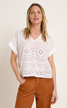 bl blusenshirt stickerei white