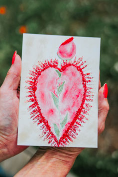 Postkarte - Das erblühenden Herz der Liebe