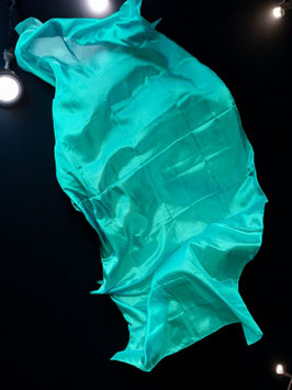 Seidenschleier, Petrol-Grün, rechteckig, 270 cm x 110 cm, A-Qualität, 5 mm Seide