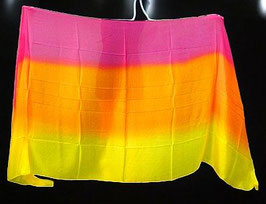 Seidenschleier, Gelb Orange Pink, A-Qualität