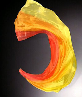 1 STÜCK (!!!) Voi Poi, "Fire" Rot Orange Gelb, 230 x 90 cm, Längsverlauf, rechteckig, Vollgummi-Poi