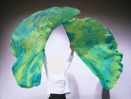 1 Paar Angel Wings, Batik "Breeze" Grün Hellgrün Türkis, 180 cm, A-Qualität