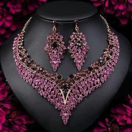 Edles Strass-Schmuckset "Diamond Wine", 3 tlg.