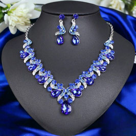 Edles Strass-Schmuckset "Sparkle Fading", 3 tlg., blau