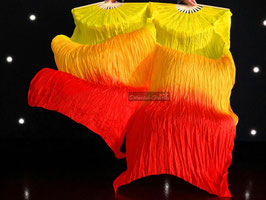 1 Paar Schleierfächer, "Fire" Gelb Orange Rot, rechts + links, B-Qualität, 150 cm