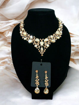Edles Strass-Schmuckset "Sparkle Flower", 3 tlg.