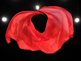 Seidenschleier, Rot, rechteckig, 270 cm x 110 cm, A-Qualität, 5 mm Seide
