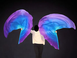 1 Paar Angel Wings, "Mystery" (Türkis Blau Lila), 180 cm, A-Qualität