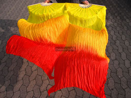 1 Paar Fan Pois, Gelb Orange Rot, rechts + links, A-Qualität, 150 cm