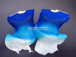 1 Paar Fan Pois, "Royalty" (Blau Türkis Weiß), A-Quality, rechts + links