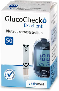 Glucocheck Excellent Blutzuckerteststreifen - 50 Stück