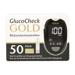 GlucoCheck GOLD Blutzuckerteststreifen - 50 Stück
