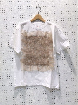 Yuumi ARIA　オリジナル刺繡フリルTシャツ（WHITE）